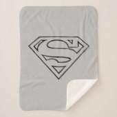 Superman S-Shield | Einfache Schwarze Kontur Sherpadecke (Vorderseite)