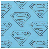 Superman S-Shield | Einfache Schwarze Kontur Stoff (Nahaufnahme)