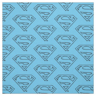 Superman S-Shield Einfache Schwarze Kontur Stoff