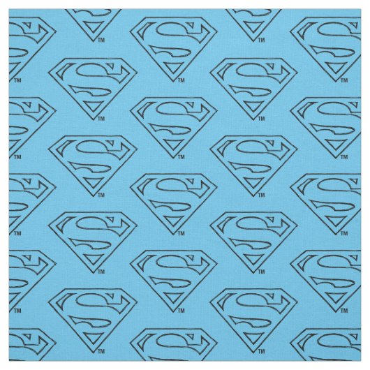 Superman S-Shield | Einfache Schwarze Kontur Stoff (Muster)