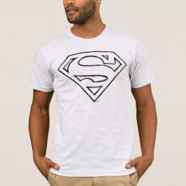 Superman S-Shield | Einfache Schwarze Kontur T-Shirt