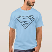 Superman S-Shield | Einfache Schwarze Kontur T-Shirt (Vorderseite)
