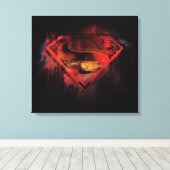 Superman S-Shield | Farbige Logos Leinwanddruck (Insitu (Holzboden))