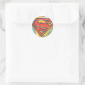 Superman S-Shield | Farbiges Logo Runder Aufkleber (Tasche)