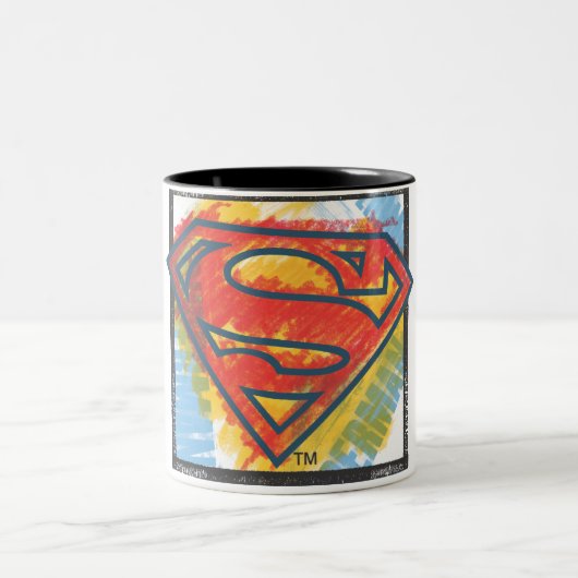 Superman S-Shield | Farbiges Logo Zweifarbige Tasse (Mittel)