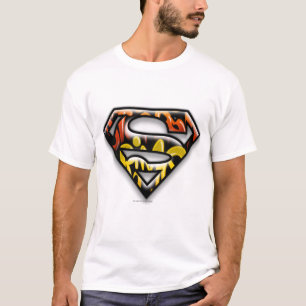 Superman S-Shield Graffiti-Logo für die schwarze T-Shirt
