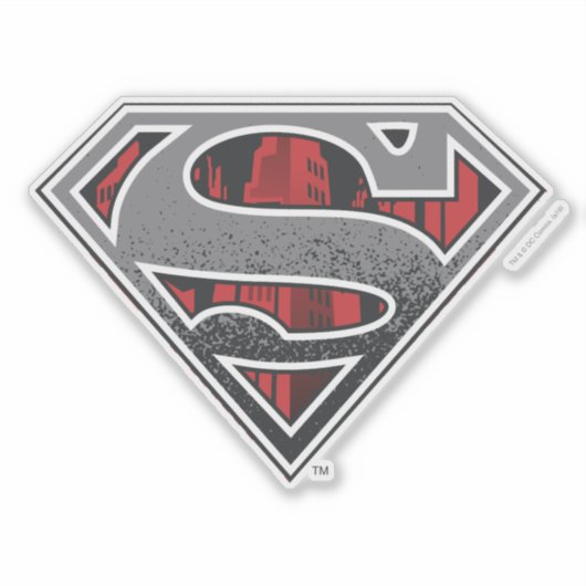 Superman S-Shield | Graue und rote Stadt-Logo Aufkleber (Vorderseite)