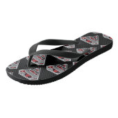 Superman S-Shield | Graue und rote Stadt-Logo Badesandalen (Schrägansicht)