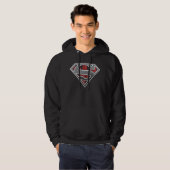 Superman S-Shield | Graue und rote Stadt-Logo Hoodie (Vorne ganz)
