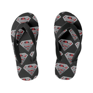 Superman S-Shield Graue und rote Stadt-Logo Kinderbadesandalen