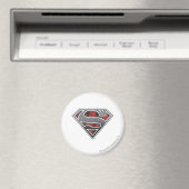 Superman S-Shield | Graue und rote Stadt-Logo Magnet (In Situ (Geschirrspüler))