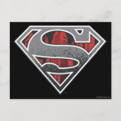 Superman S-Shield | Graue und rote Stadt-Logo Postkarte (Vorderseite)