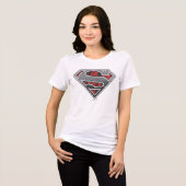 Superman S-Shield | Graue und rote Stadt-Logo Tri-Blend Shirt (Vorderseite voll)