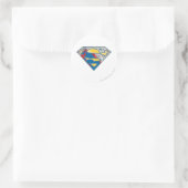 Superman S-Shield | Graues, gelbes, schwarzes Mix- Runder Aufkleber (Tasche)