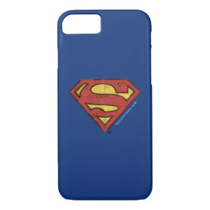 Superman S-Shield   Grunge Black Kontur Logo iPhone 8/7 Hülle