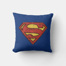 Superman S-Shield | Grunge Black Kontur Logo Kissen
