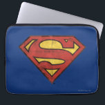 Superman S-Shield | Grunge Black Kontur Logo Laptopschutzhülle<br><div class="desc">Das klassische Superman S-Shield Logo stilisiert als eine alte Comic-Buchschrift-Grunge-Grafik.</div>