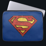 Superman S-Shield | Grunge Black Kontur Logo Laptopschutzhülle<br><div class="desc">Das klassische Superman S-Shield Logo stilisiert als eine alte Comic-Buchschrift-Grunge-Grafik.</div>