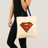 Superman S-Shield | Grunge Black Kontur Logo Tragetasche (Vorderseite (Produkt))