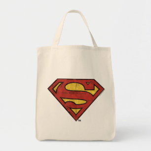 Superman S-Shield Grunge Black Kontur Logo Tragetasche
