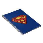 Superman S-Shield | Grunge Black Outline Logo Notizblock (Rechte Seite)