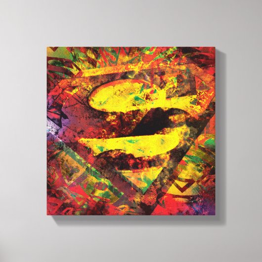 Superman S-Shield | Grunge-Logo Leinwanddruck (Vorderseite)