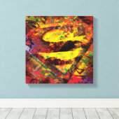 Superman S-Shield | Grunge-Logo Leinwanddruck (Insitu (Holzboden))