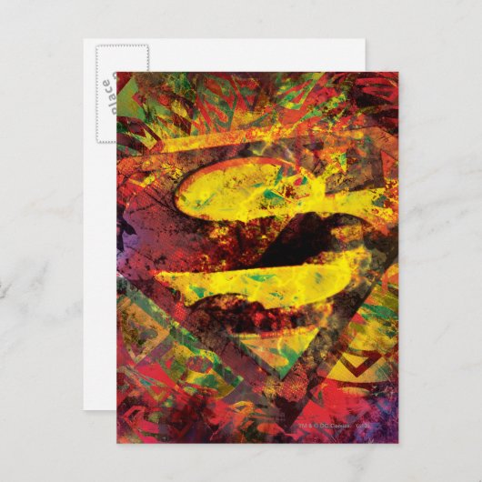 Superman S-Shield | Grunge-Logo Postkarte (Vorne/Hinten)