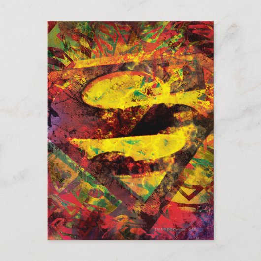 Superman S-Shield | Grunge-Logo Postkarte (Vorderseite)