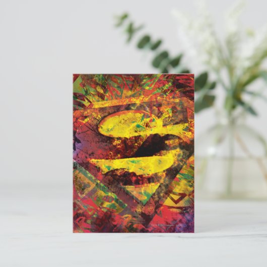 Superman S-Shield | Grunge-Logo Postkarte (Stehend Vorderseite)