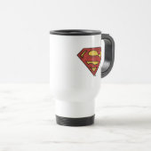 Superman S-Shield | Grunge-Logo Reisebecher (VorderseiteRechts)