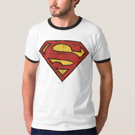Superman S-Shield | Grunge-Logo T-Shirt (Vorderseite)