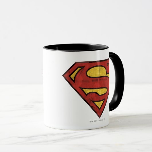 Superman S-Shield | Grunge-Logo Tasse (VorderseiteRechts)