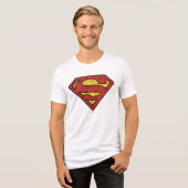 Superman S-Shield | Grunge-Logo Tri-Blend Shirt (Vorderseite voll)