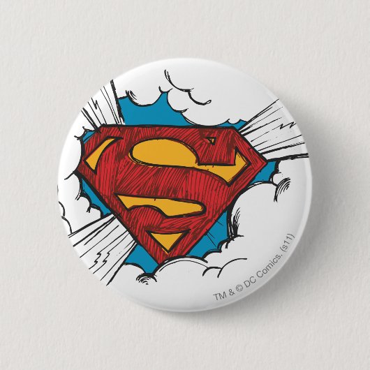 Superman S-Shield | In Clouds Logo Button (Vorderseite)