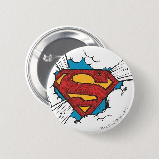 Superman S-Shield | In Clouds Logo Button (Vorne & Hinten)