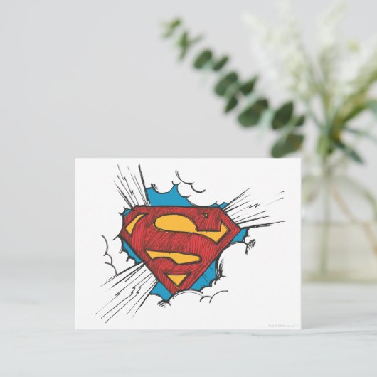 Superman S-Shield | In Clouds Logo Postkarte (Stehend Vorderseite)