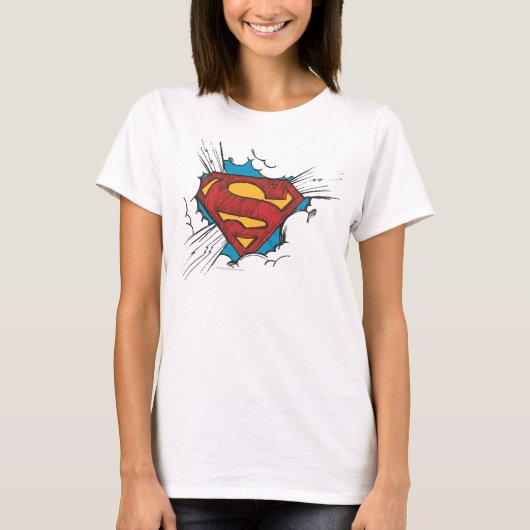Superman S-Shield | In Clouds Logo T-Shirt (Vorderseite)