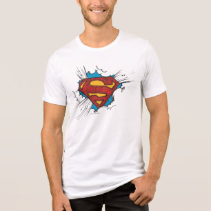 Superman S-Shield In Clouds Logo Tri-Blend Shirt