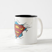 Superman S-Shield | In Clouds Logo Zweifarbige Tasse (VorderseiteRechts)