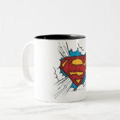Superman S-Shield | In Clouds Logo Zweifarbige Tasse (Vorderseite Links)