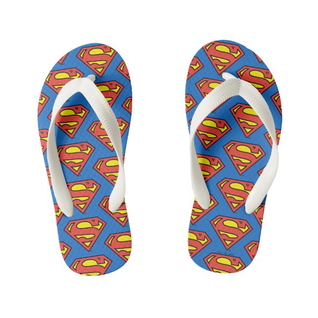 Superman S-Shield | Klassisches Logo Kinderbadesandalen (Fußbett)