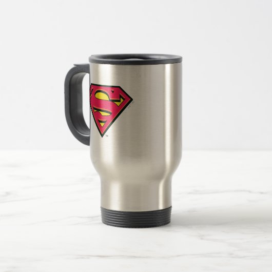 Superman S-Shield | Klassisches Logo Reisebecher (Vorderseite Links)