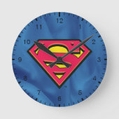 Superman S-Shield | Klassisches Logo Runde Wanduhr (Vorderseite)