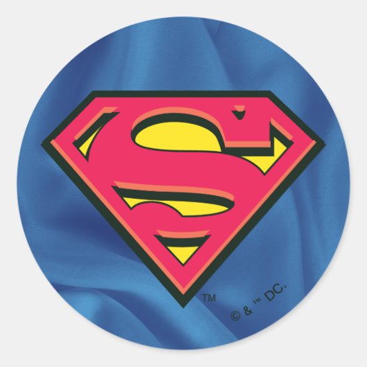 Superman S-Shield | Klassisches Logo Runder Aufkleber (Vorderseite)