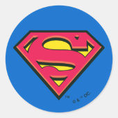 Superman S-Shield | Klassisches Logo Runder Aufkleber (Vorderseite)