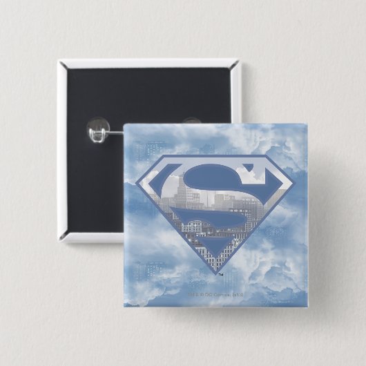 Superman S-Shield | Light Blue City Logo Button (Vorne & Hinten)