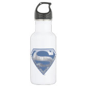 Superman S-Shield | Light Blue City Logo Edelstahlflasche (Vorderseite)
