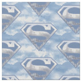 Superman S-Shield | Light Blue City Logo Stoff (Nahaufnahme)
