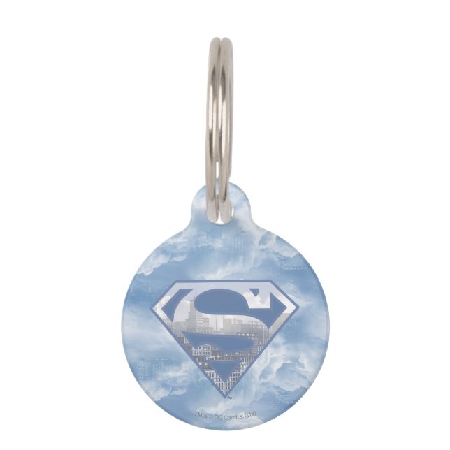 Superman S-Shield | Light Blue City Logo Tiernamensmarke (Vorderseite)